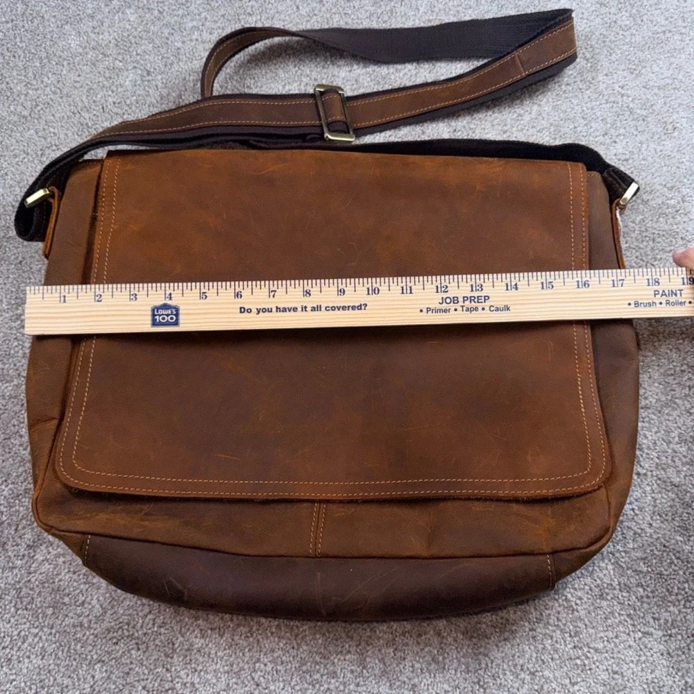 Kattee Mens Leather Messenger Bag Brown Laptop Briefcase Satchel Crossbody